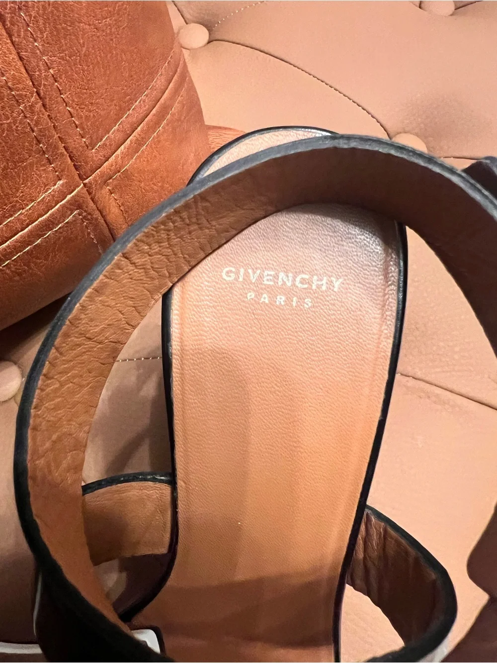 Givenchy Black Leather Ankle-Strap Platform Wedges
